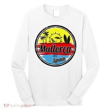 Mallorca Spain Retro Circle Long Sleeve Shirt