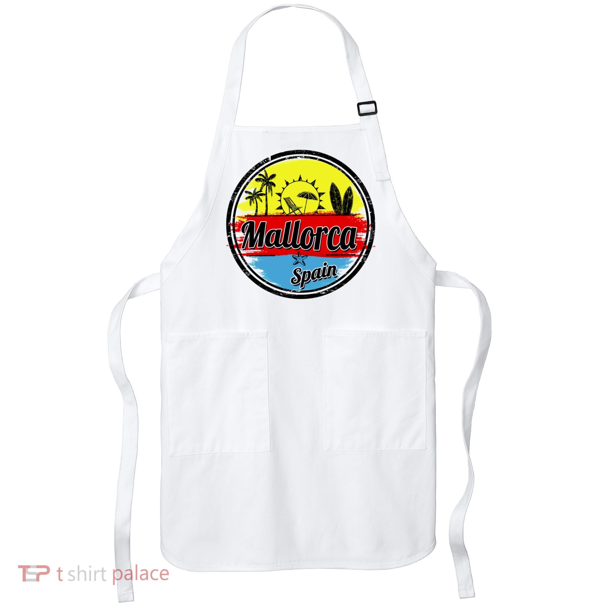 Mallorca Spain Retro Circle Apron