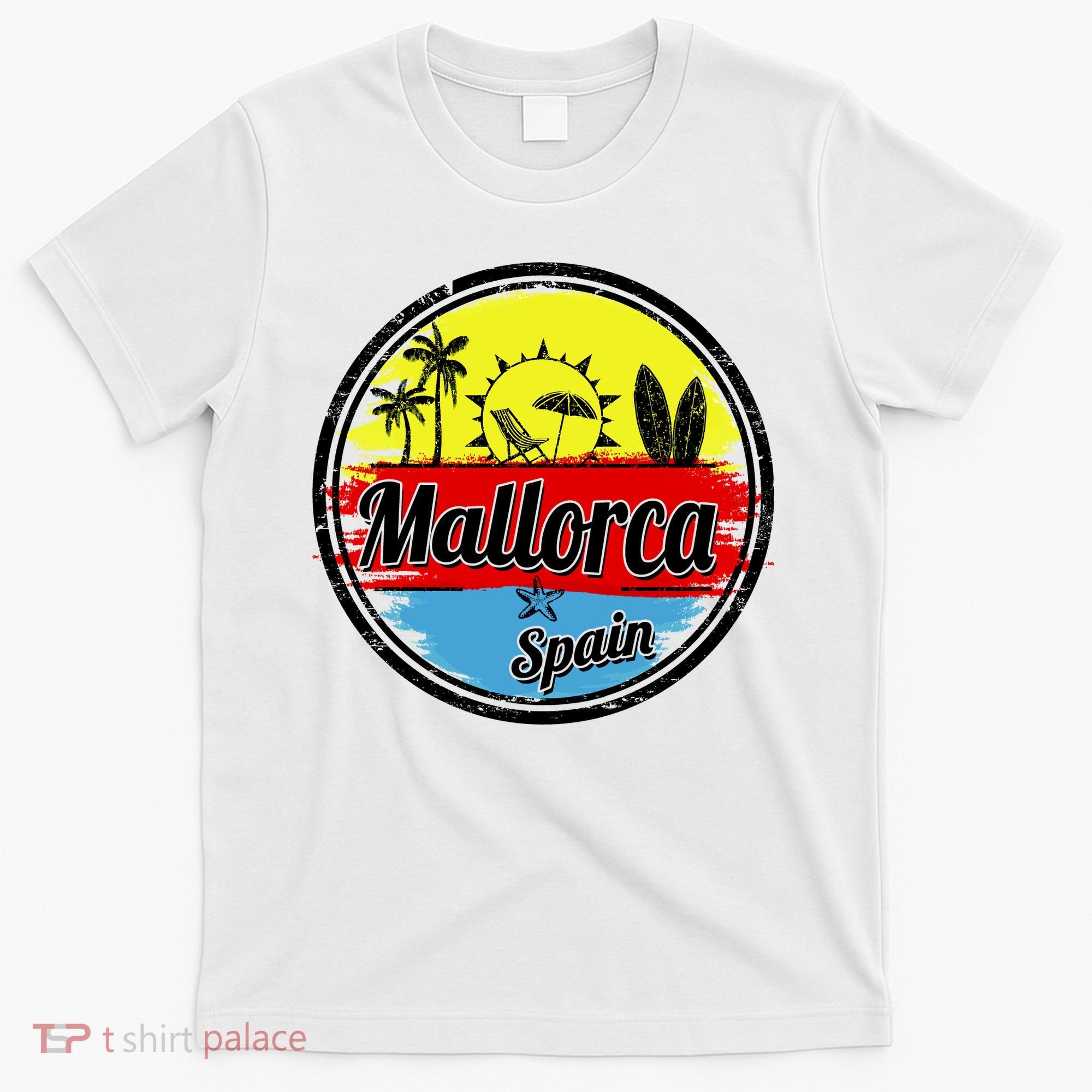 Mallorca Spain Retro Circle T-Shirt