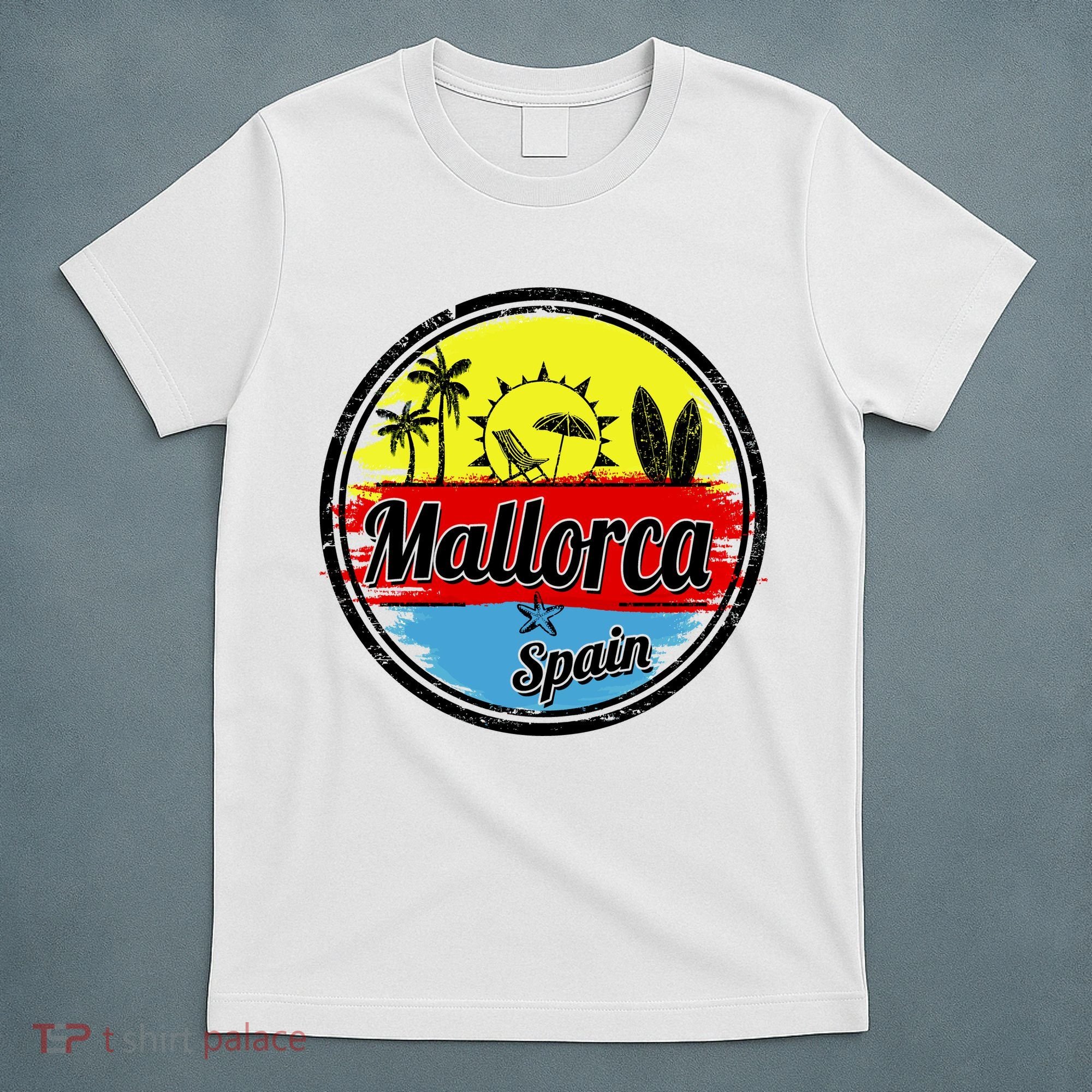 Mallorca Spain Retro Circle T-Shirt