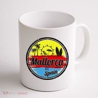Mallorca Spain Retro Circle Coffee Mug thumb 1