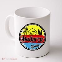 Mallorca Spain Retro Circle Coffee Mug thumb 0