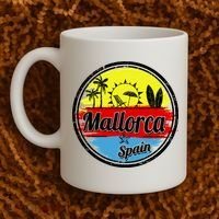 Mallorca Spain Retro Circle Coffee Mug thumb 2