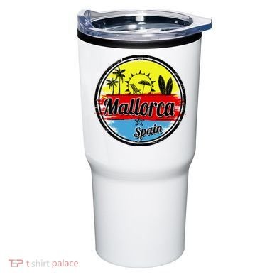 Mallorca Spain Retro Circle Tumbler