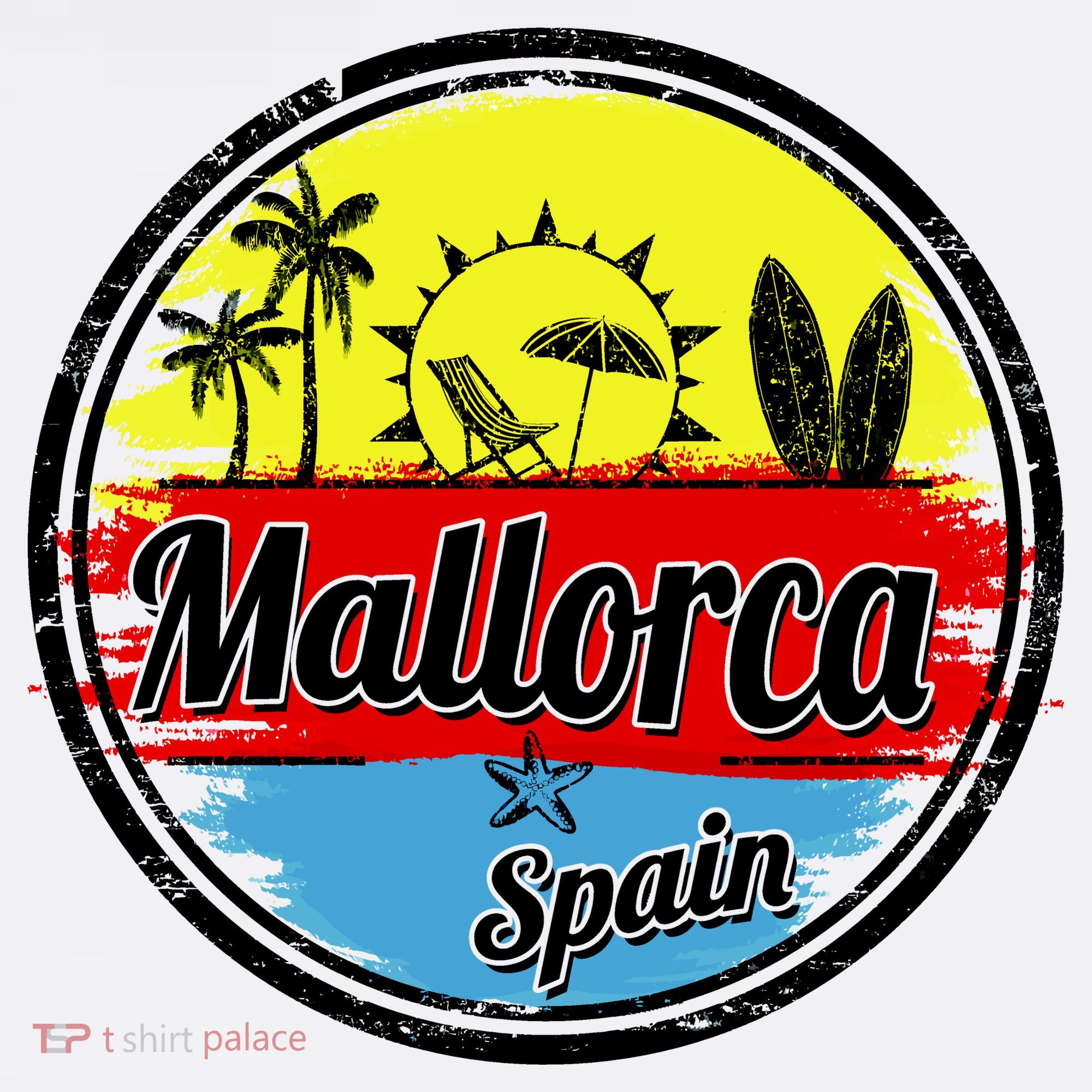Mallorca Spain Retro Circle Hat