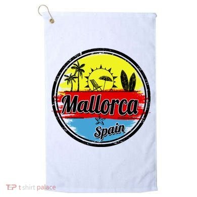 Mallorca Spain Retro Circle Golf Towel