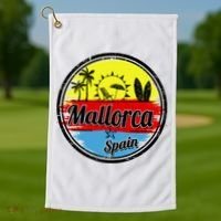 Mallorca Spain Retro Circle Golf Towel thumb 1