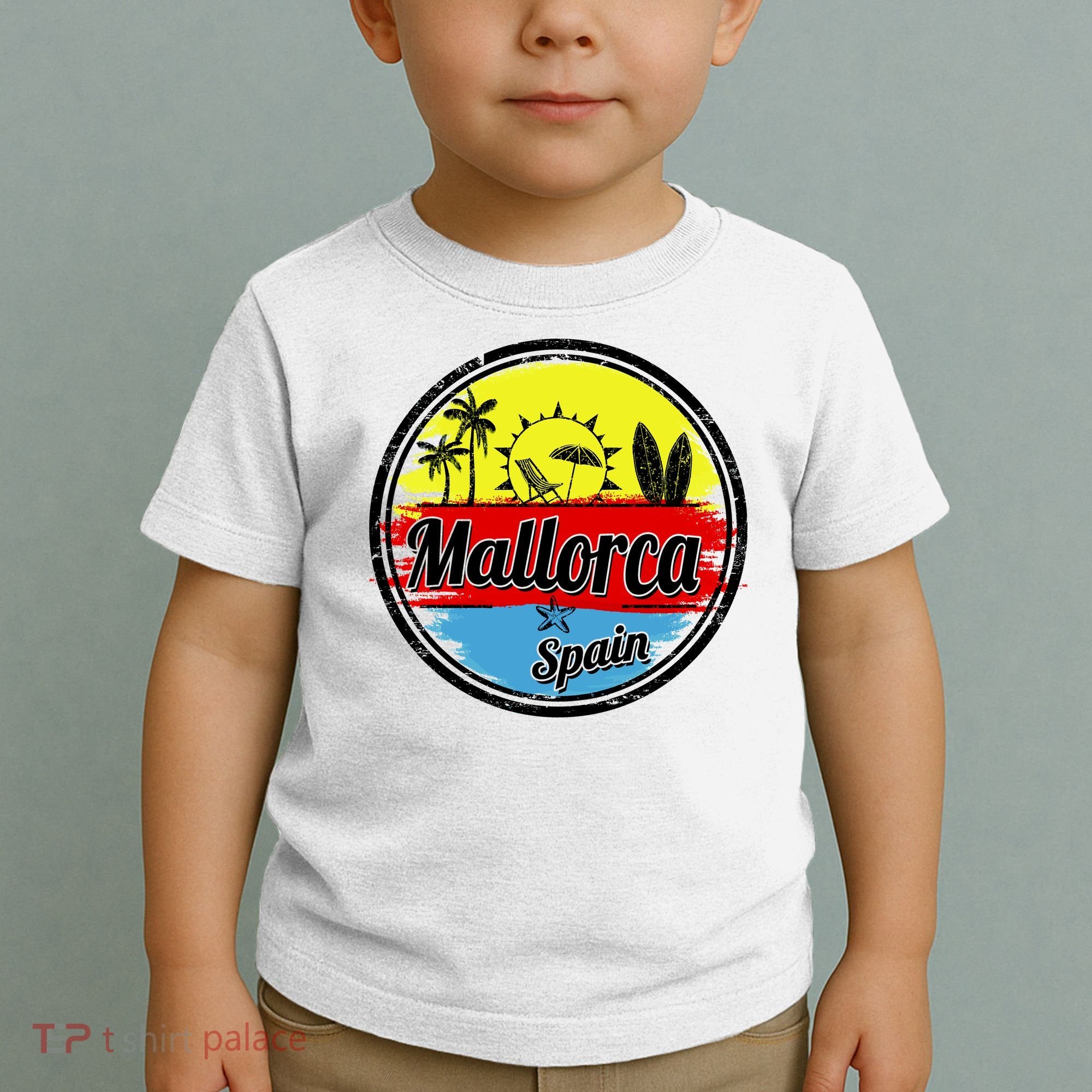 Mallorca Spain Retro Circle Toddler T-Shirt