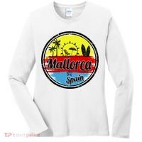 Mallorca Spain Retro Circle Women's Long Sleeve Shirt thumb 0