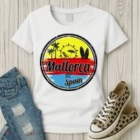 Mallorca Spain Retro Circle Women's T-Shirt thumb 3