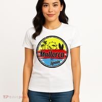Mallorca Spain Retro Circle Women's T-Shirt thumb 4