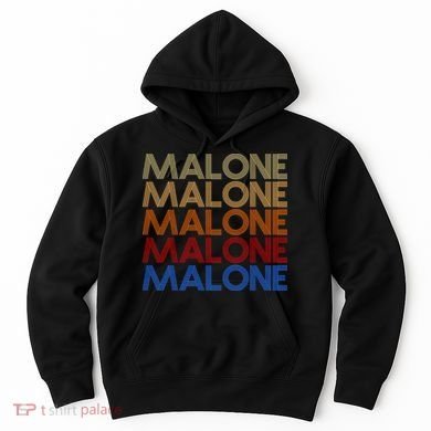 Malone Retro Vintage Style Name Hoodie