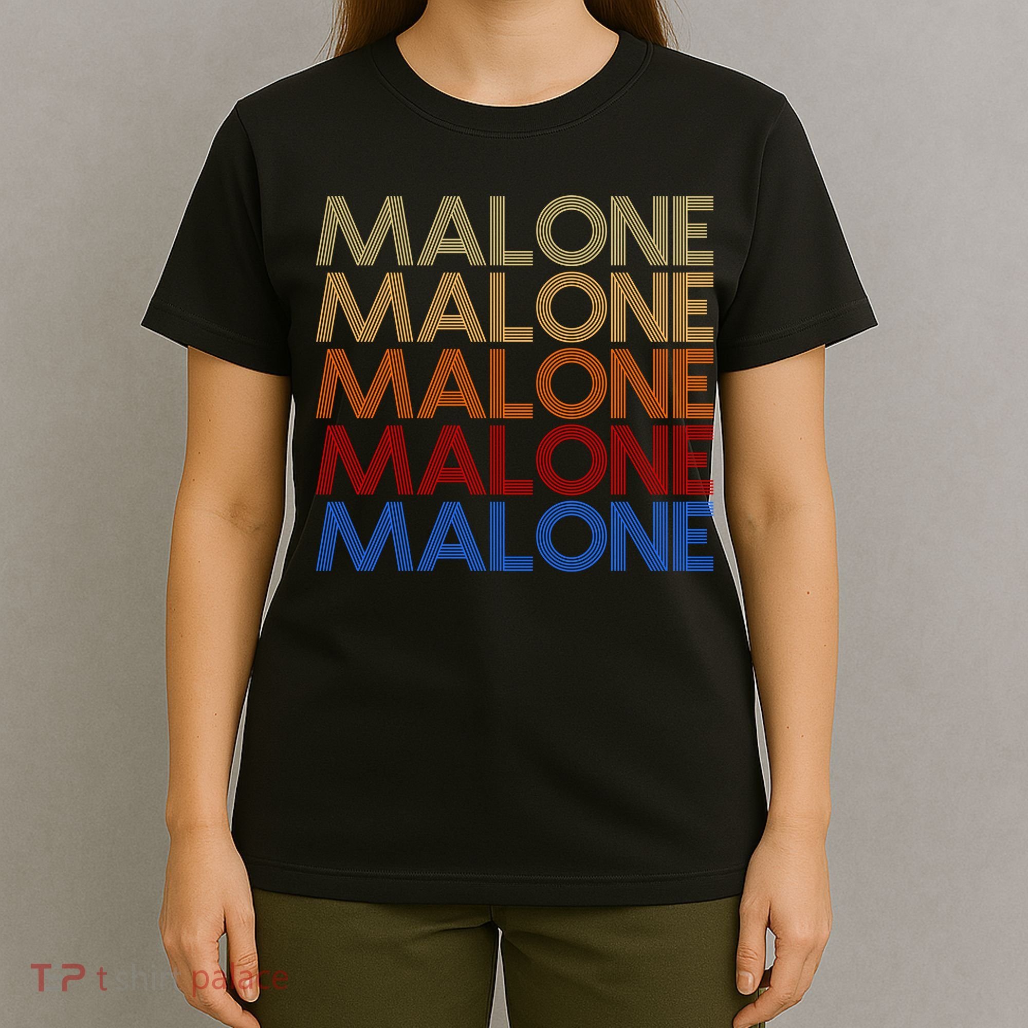 Malone Retro Vintage Style Name T-Shirt