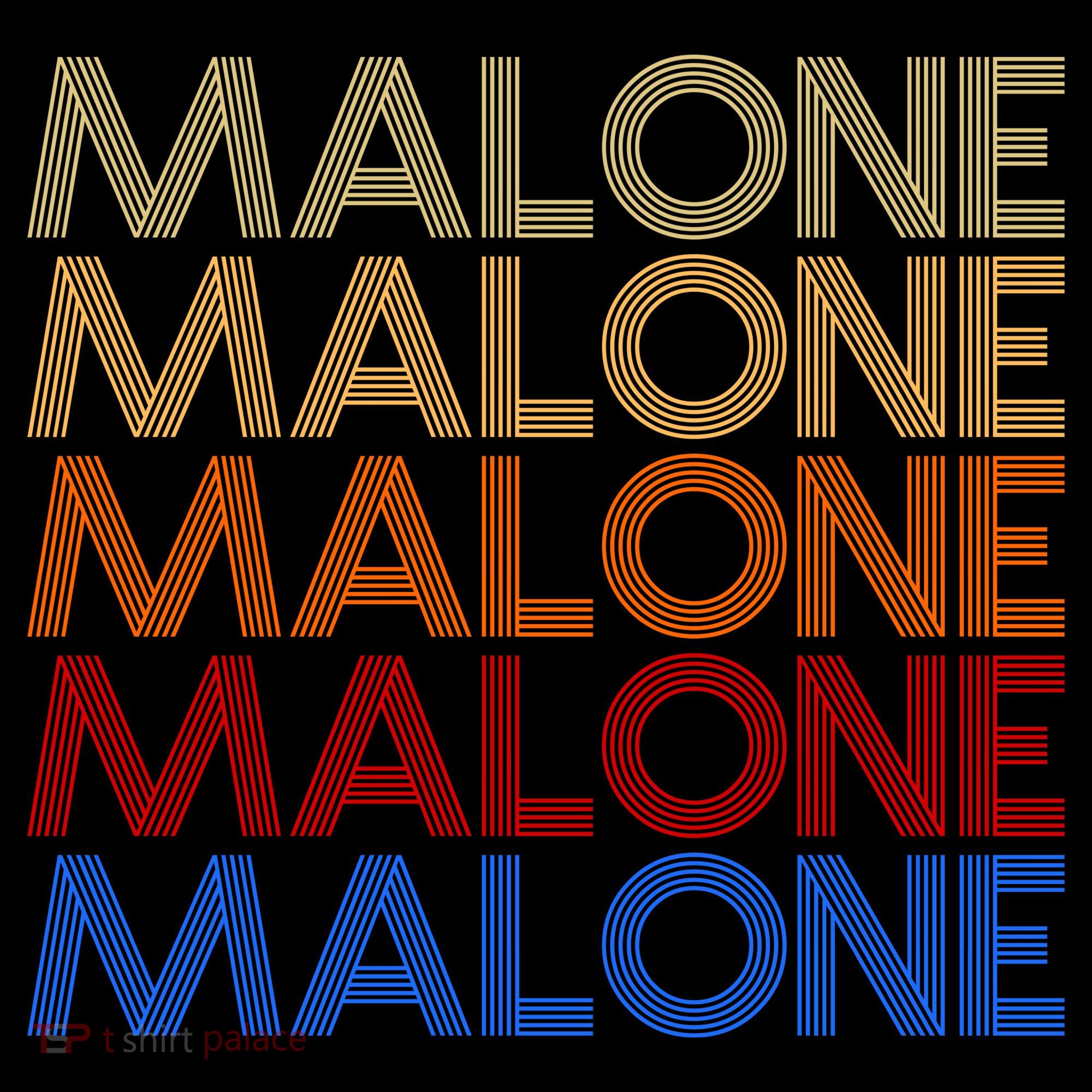 Malone Retro Vintage Style Name T-Shirt