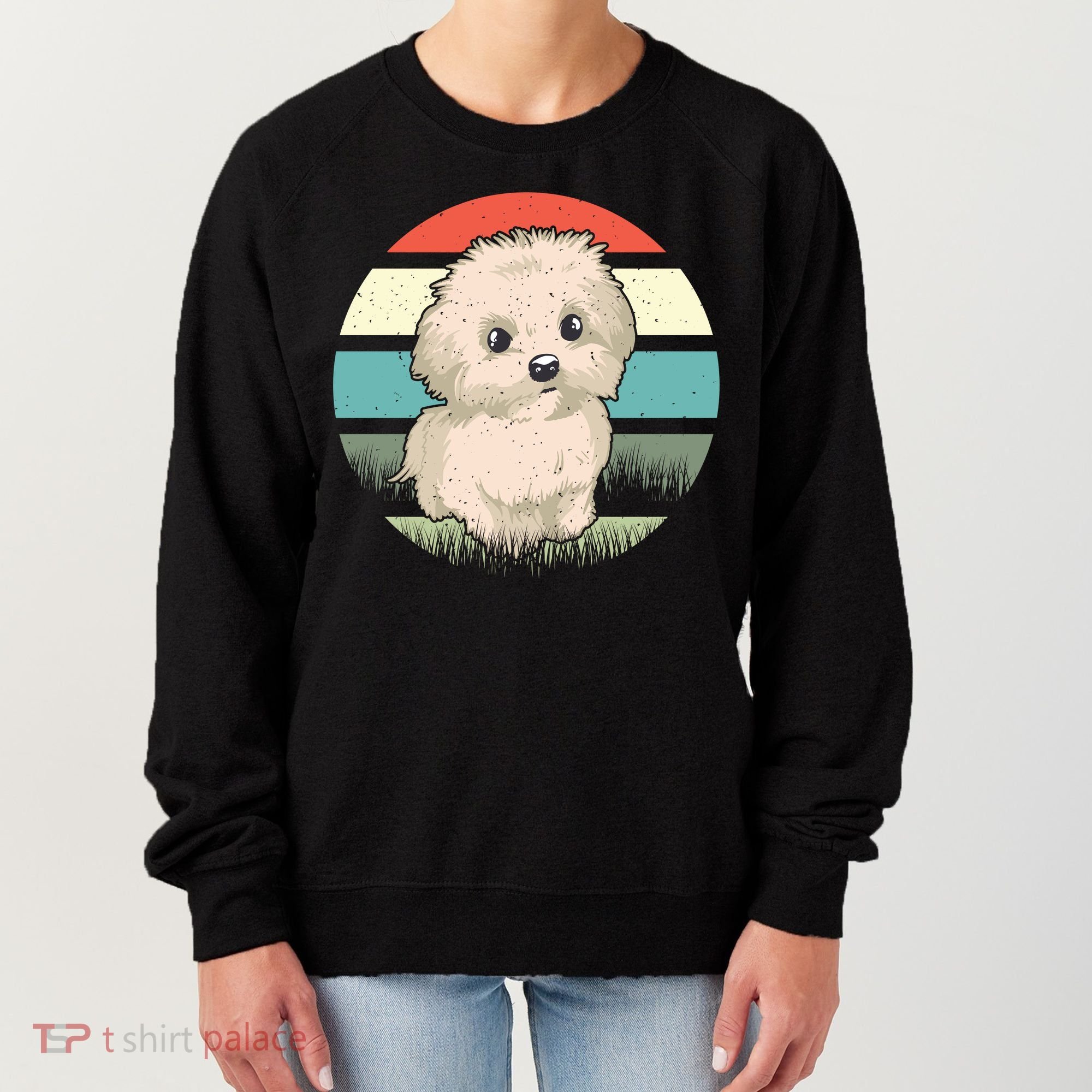 Maltese Dog Retro Women's Sweatshirt