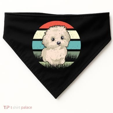 Maltese Dog Retro USA-Made Doggie Bandana