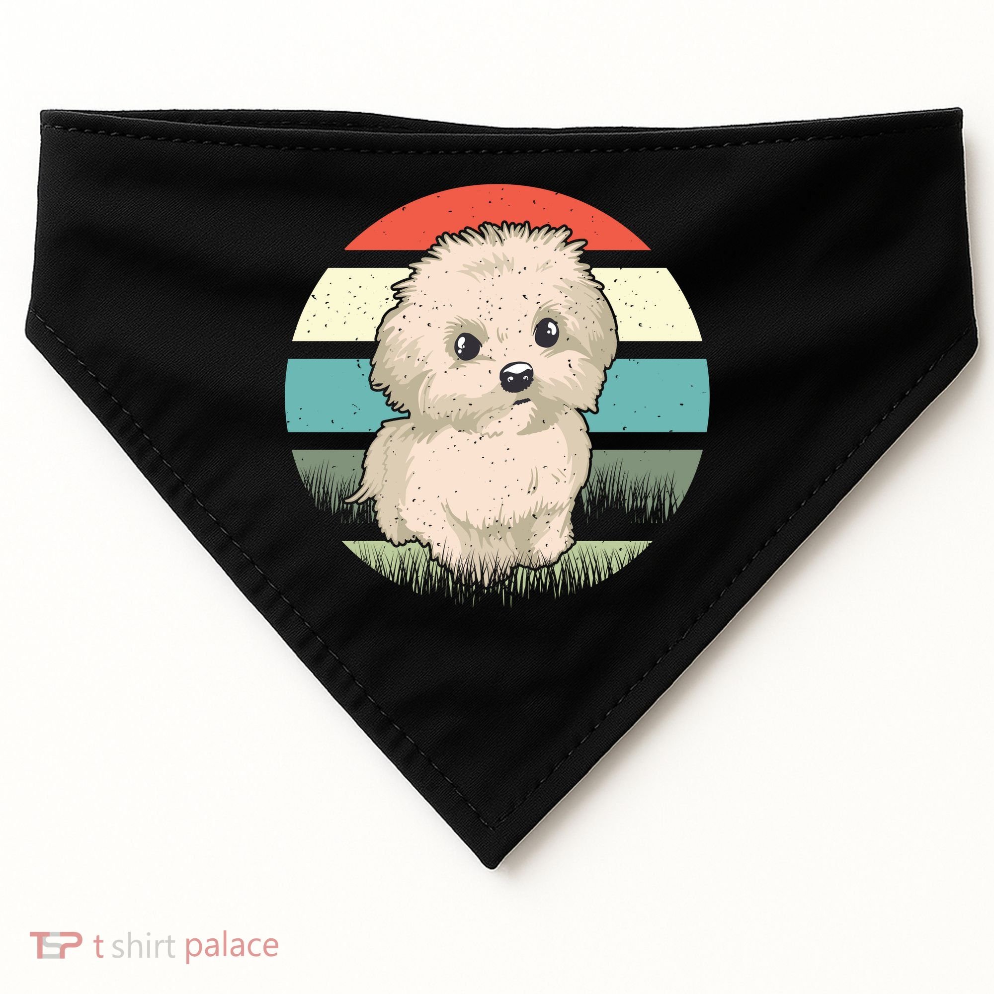 Maltese Dog Retro USA-Made Doggie Bandana