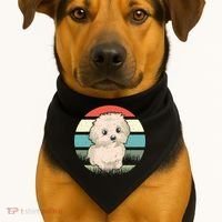 Maltese Dog Retro USA-Made Doggie Bandana thumb 1