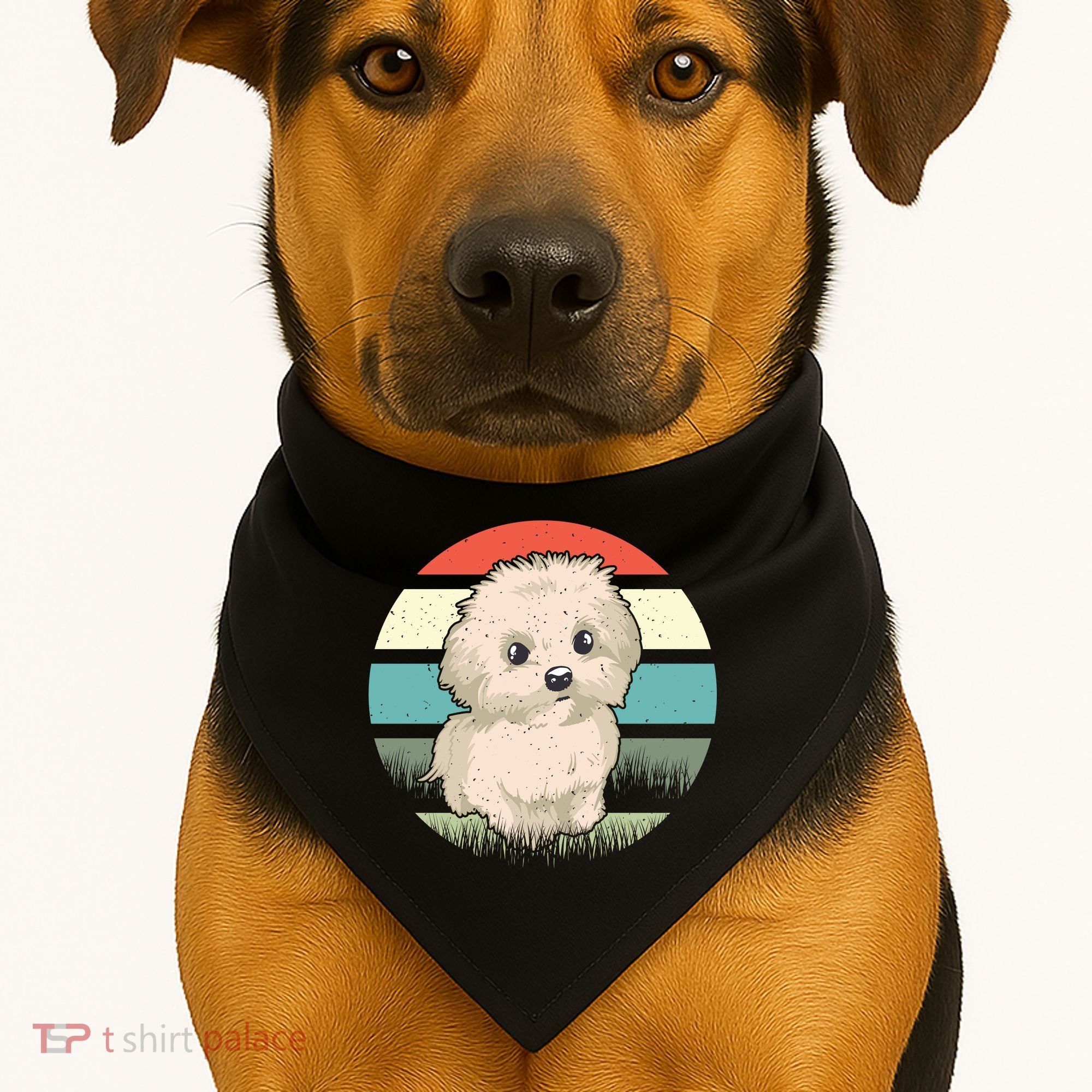Maltese Dog Retro USA-Made Doggie Bandana