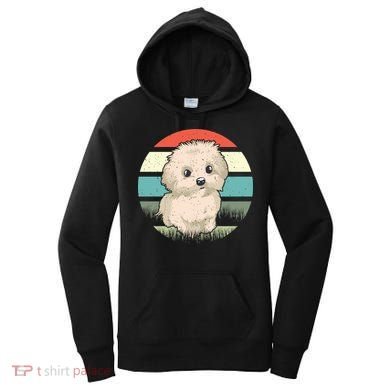 Maltese Dog Retro Women's Hoodie