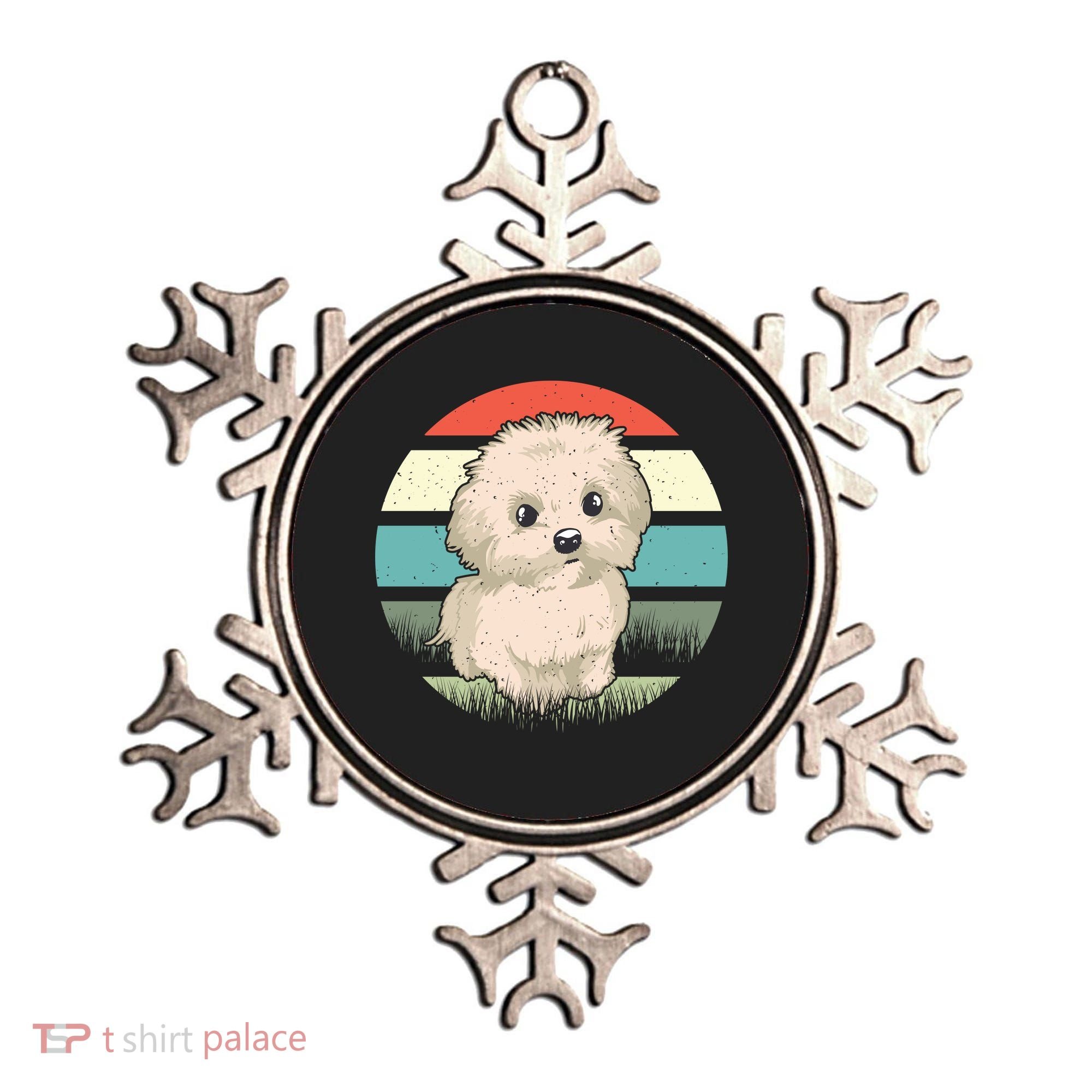 Maltese Dog Retro Ornament