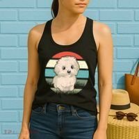 Maltese Dog Retro Women's Tank Top thumb 2