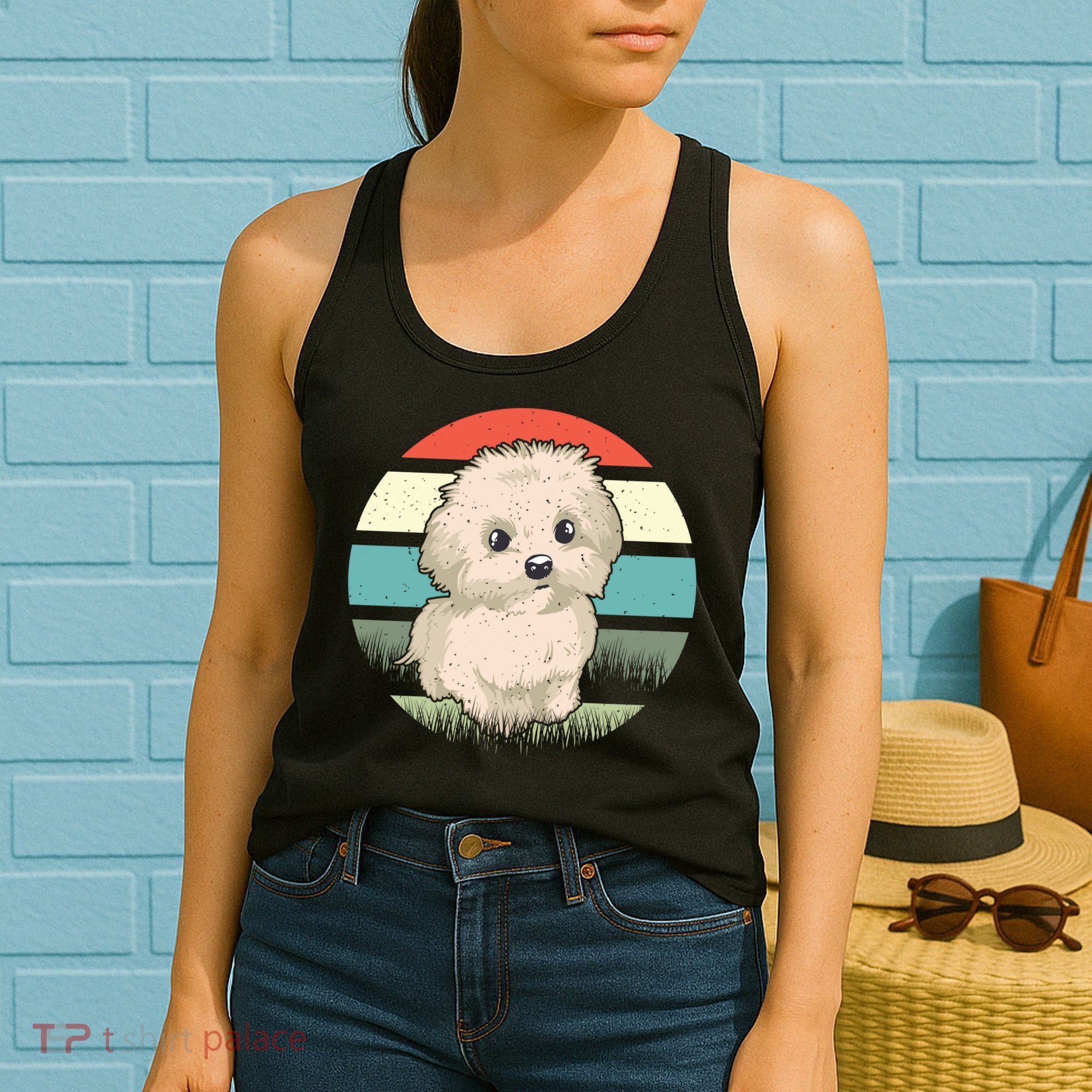 Maltese Dog Retro Women's Tank Top