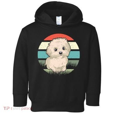 Maltese Dog Retro Toddler Hoodie