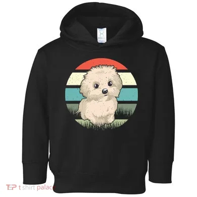 Maltese Dog Retro Toddler Hoodie