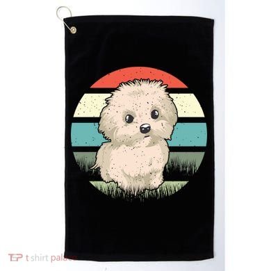 Maltese Dog Retro Golf Towel