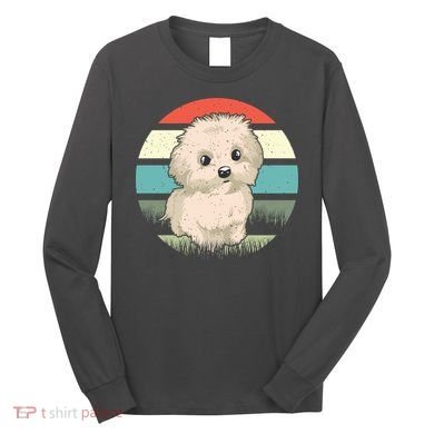 Maltese Dog Retro Long Sleeve Shirt