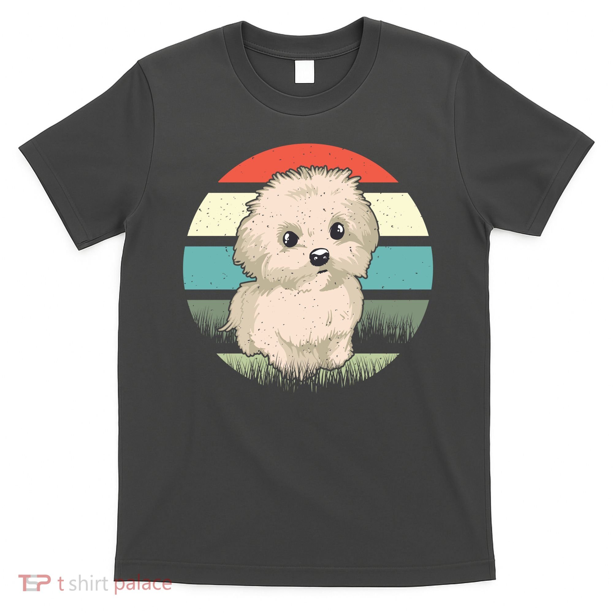 Maltese Dog Retro T-Shirt