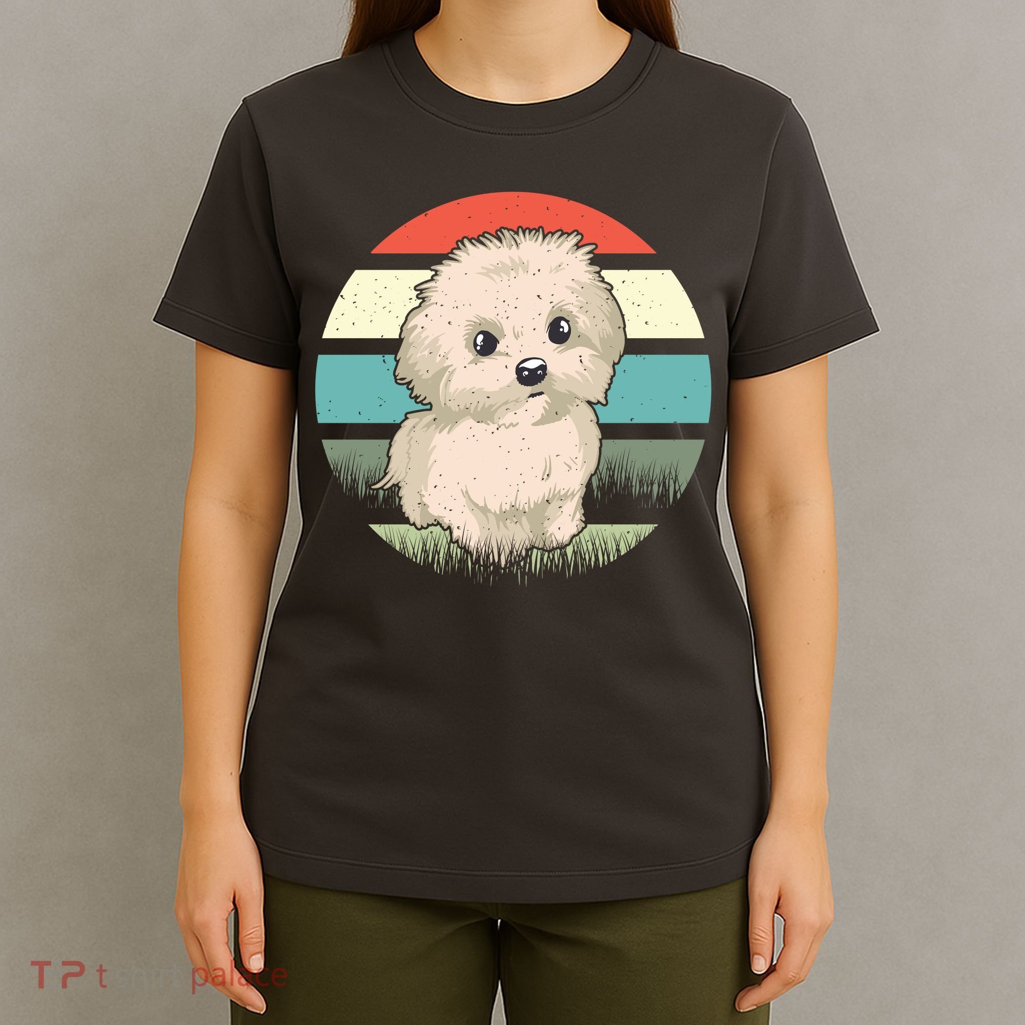Maltese Dog Retro T-Shirt