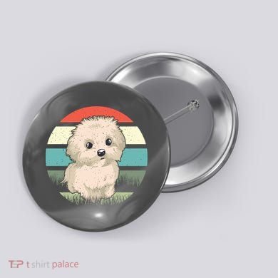 Maltese Dog Retro Button