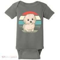 Maltese Dog Retro Baby Bodysuit thumb 0