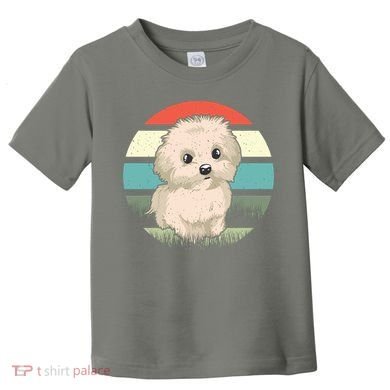 Maltese Dog Retro Toddler T-Shirt