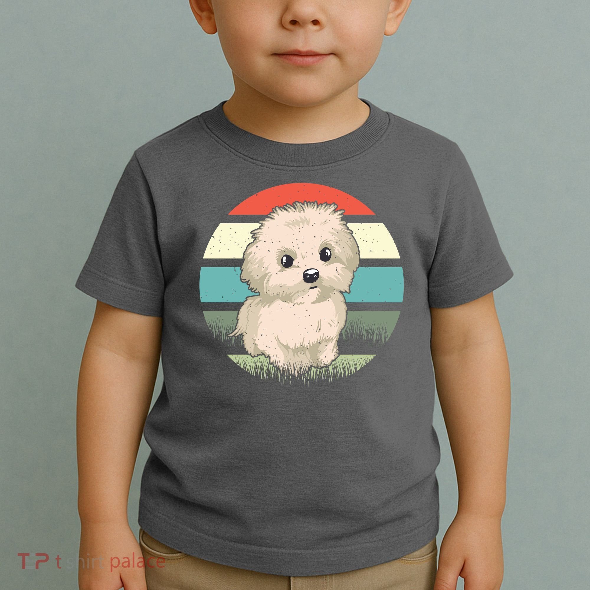 Maltese Dog Retro Toddler T-Shirt