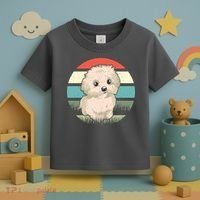 Maltese Dog Retro Toddler T-Shirt thumb 3