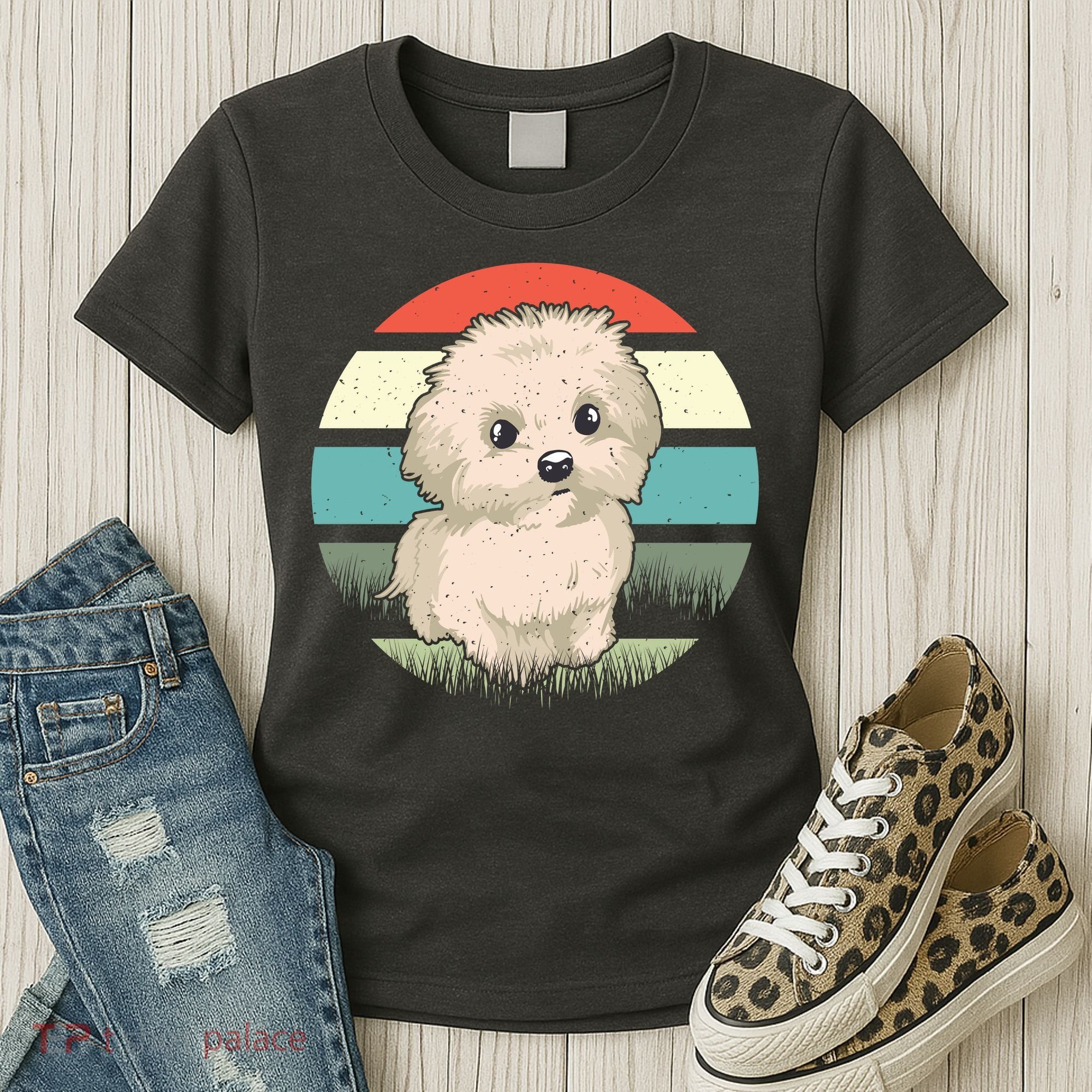 Maltese Dog Retro Women's T-Shirt