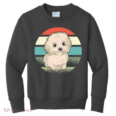 Maltese Dog Retro Kids Sweatshirt