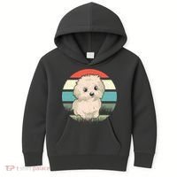 Maltese Dog Retro Kids Hoodie thumb 0