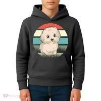 Maltese Dog Retro Kids Hoodie thumb 4