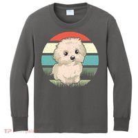 Maltese Dog Retro Kids Long Sleeve Shirt thumb 0