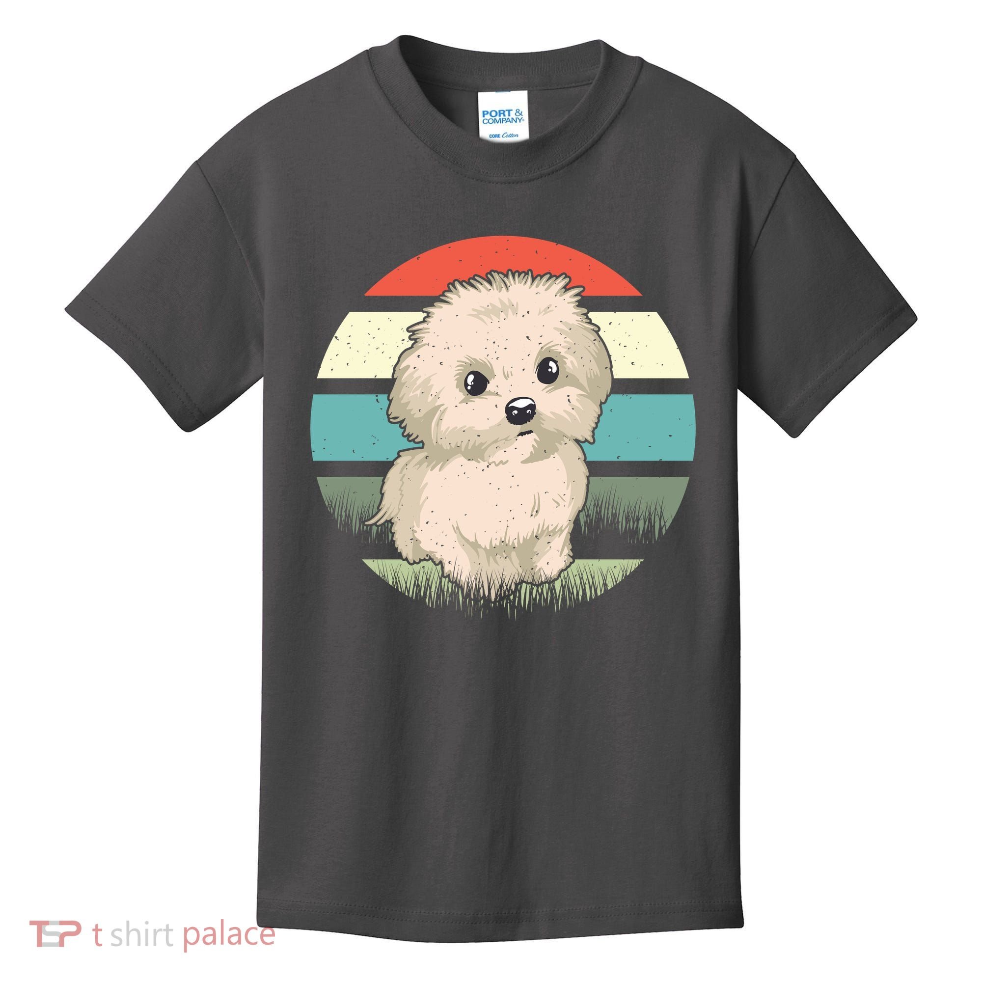 Maltese Dog Retro Kids T-Shirt