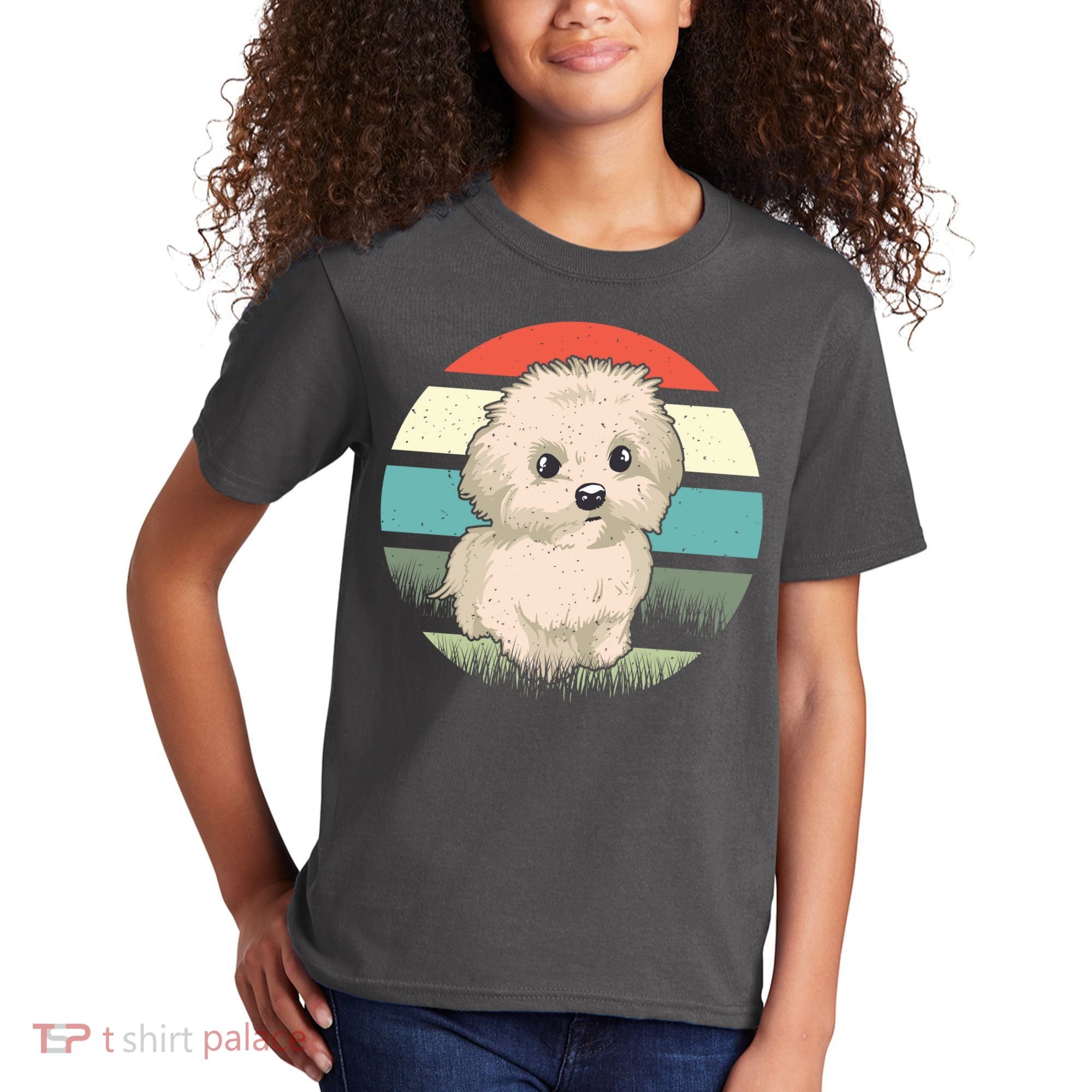 Maltese Dog Retro Kids T-Shirt