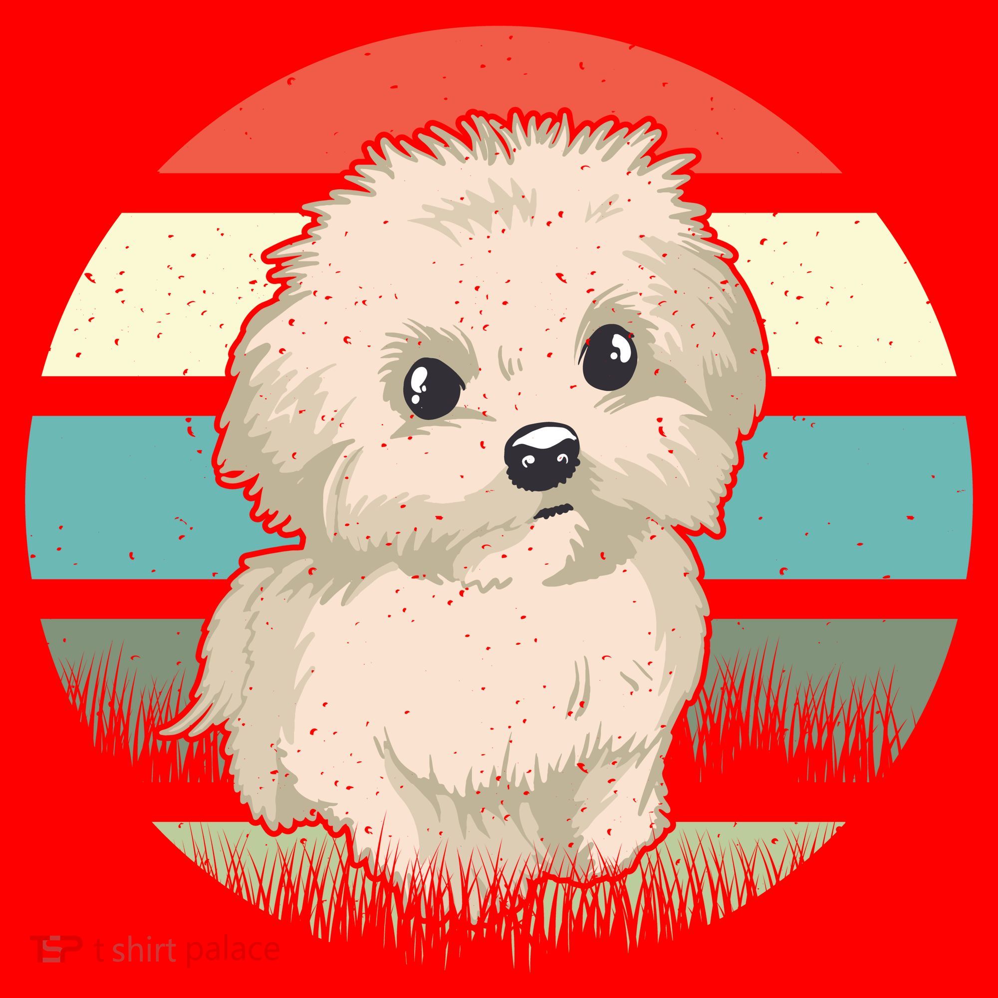Maltese Dog Retro Santa Hat