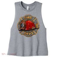 Maltese Fire Dept. Helmet Women's Racerback Cropped Tank thumb 0