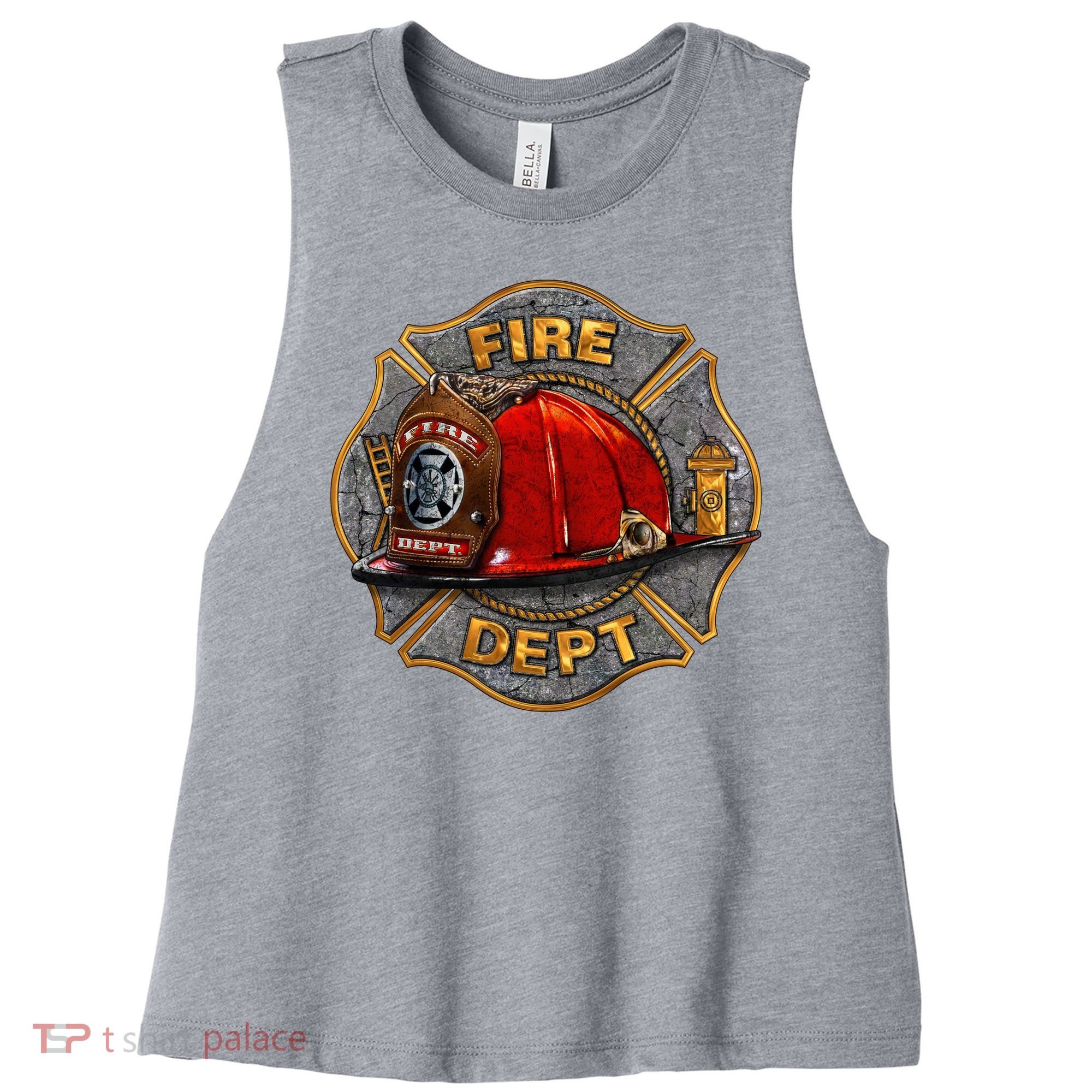 Maltese Fire Dept. Helmet Women's Racerback Cropped Tank