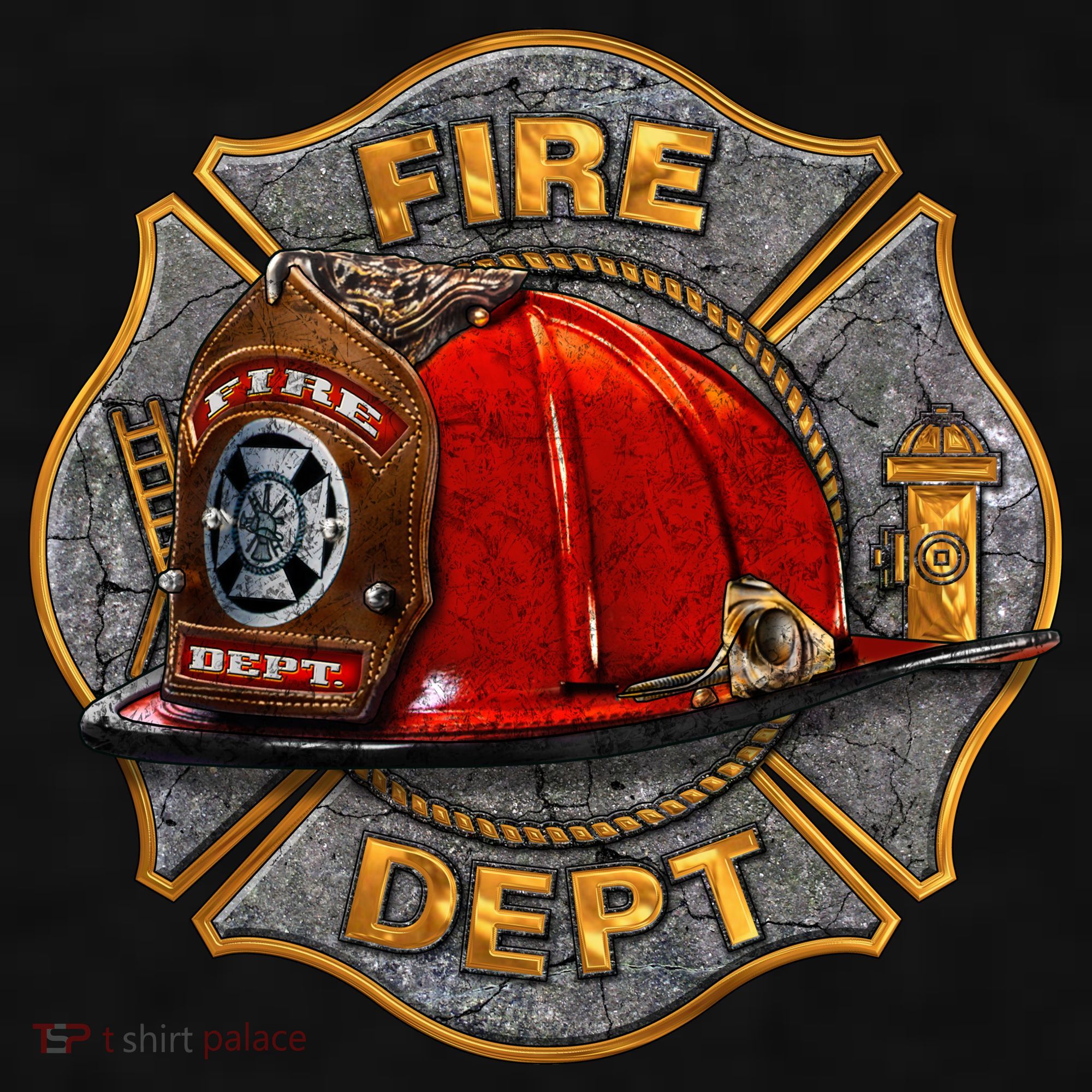 Maltese Fire Dept. Helmet Ladies PosiCharge Tri-Blend Wicking Tank
