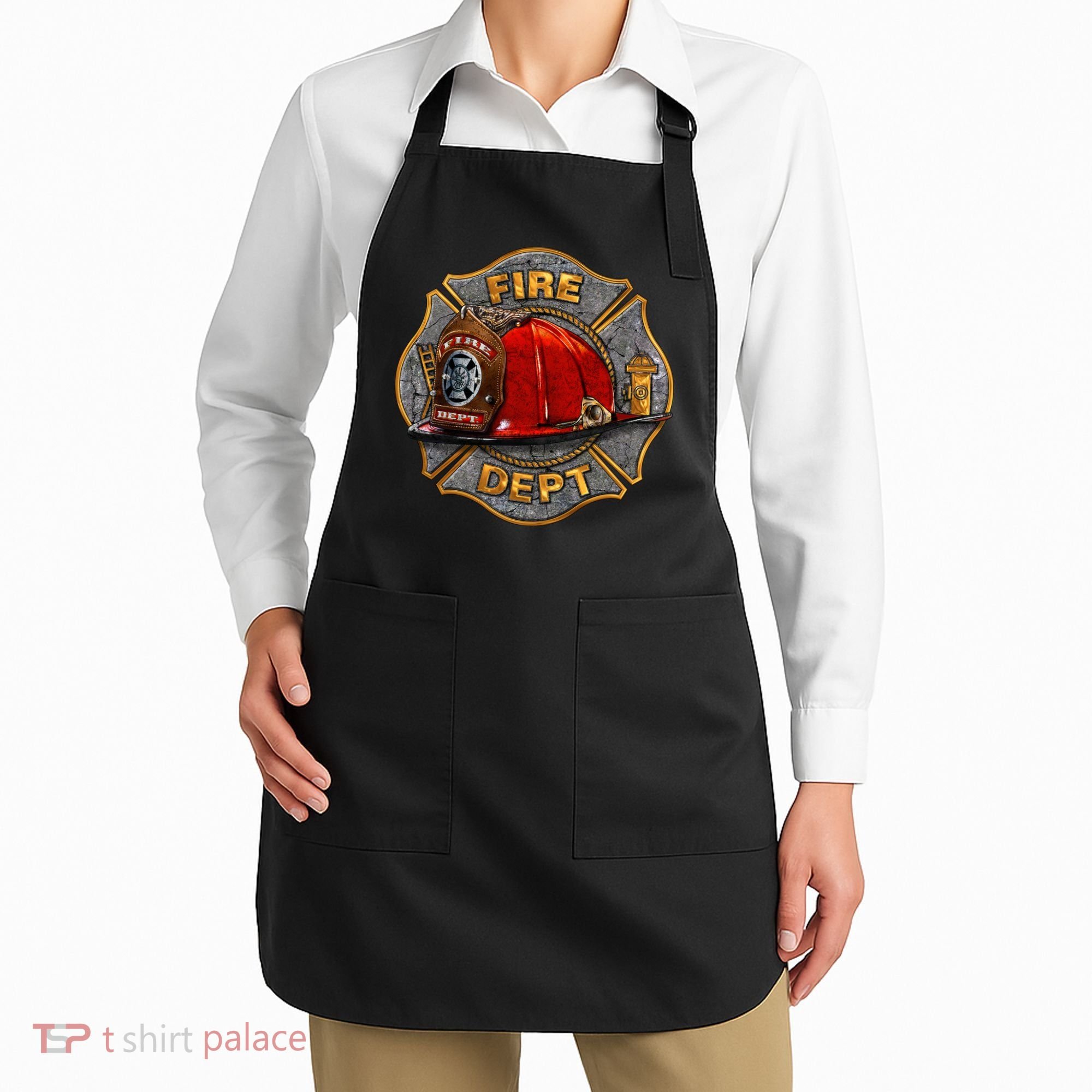 Maltese Fire Dept. Helmet Apron